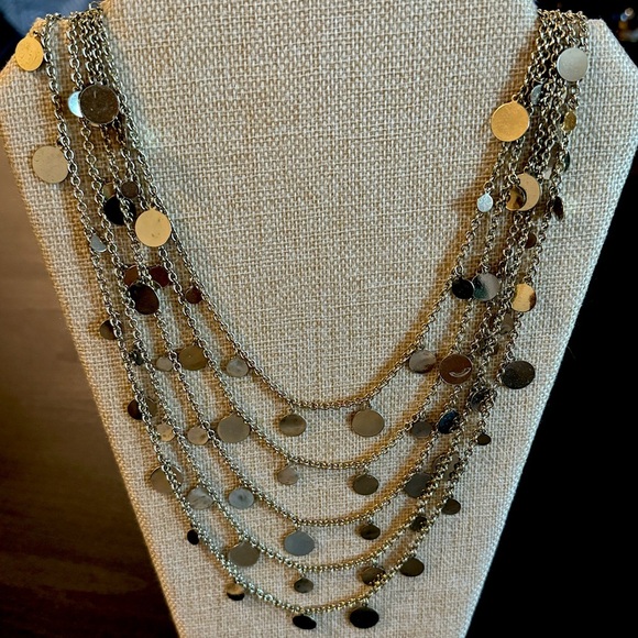 ⚜️3 for $30⚜️ Vintage Gold Tone Layered Coin Statement Necklace - Picture 1 of 6